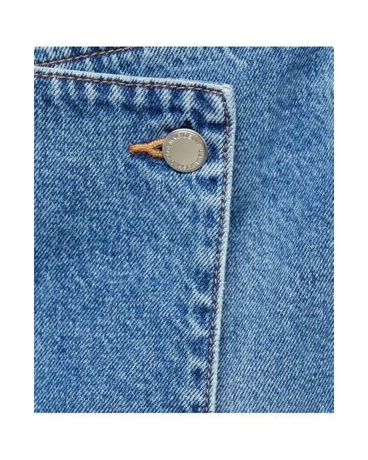 Mango Blue Faux Wrap Denim Skort