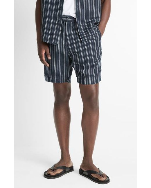 Vince Blue Stripe Hemp Beach Shorts for men