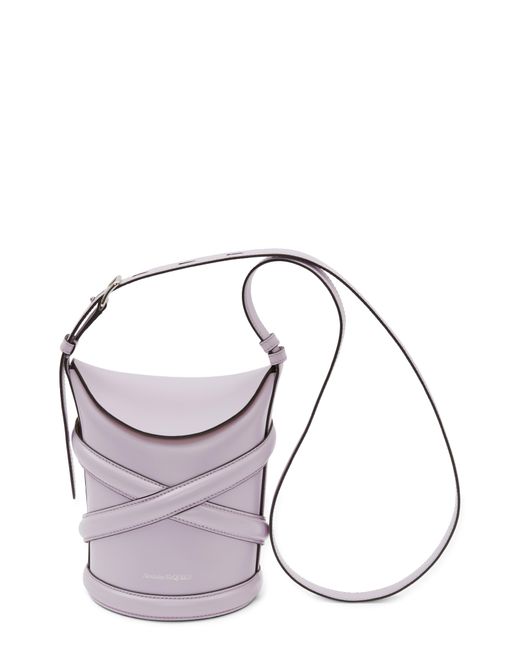 Alexander McQueen Purple Small The Curve Leather Shoulder Bag