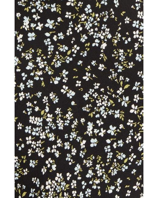 Reformation Black Tyra Floral Short Sleeve Midi Dress
