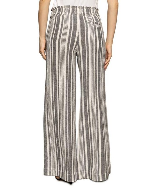 Sanctuary White Palm Stripe Pull-On Cotton Pants