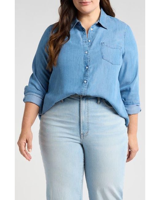 Caslon Blue Chambray Button-Up Shirt