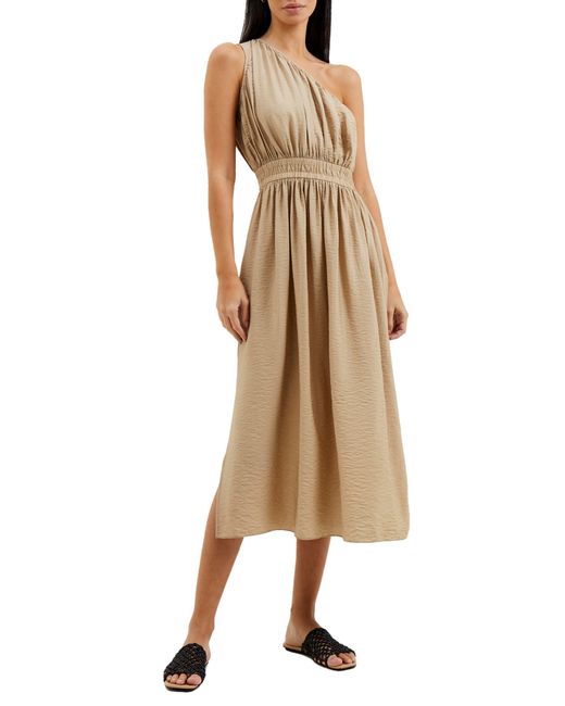 French Connection Natural Faron One-shoulder Crinkle Dress
