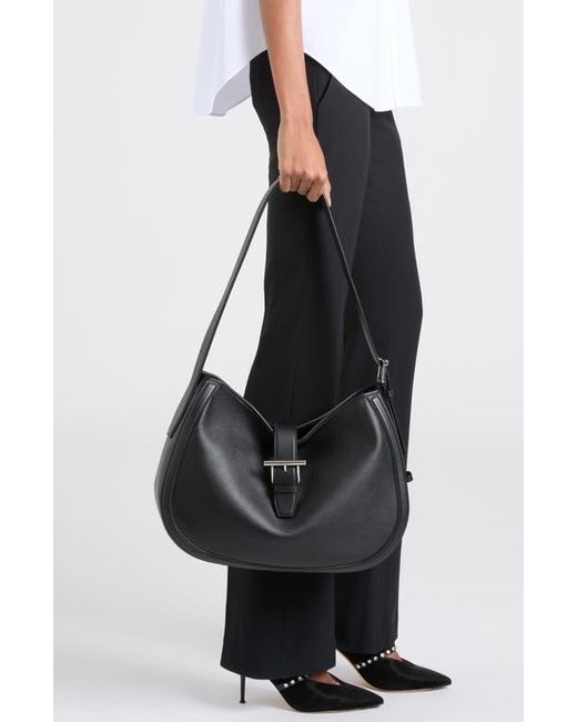 Alexander McQueen Black T-Bar Leather Shoulder Bag