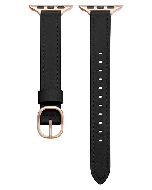 The Posh Tech Black Leather Apple Watch Watchband
