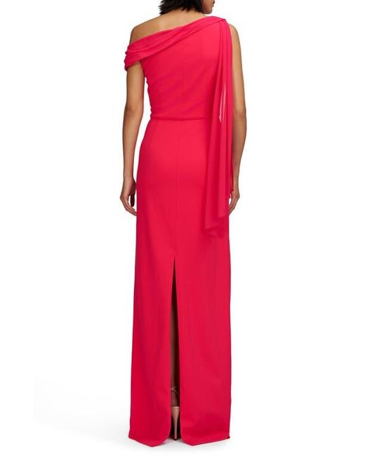 JS Collections Red Selene Sleeveless Column Gown