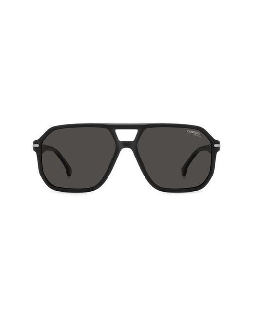 Carrera Black 59Mm Polarized Rectangular Sunglasses for men