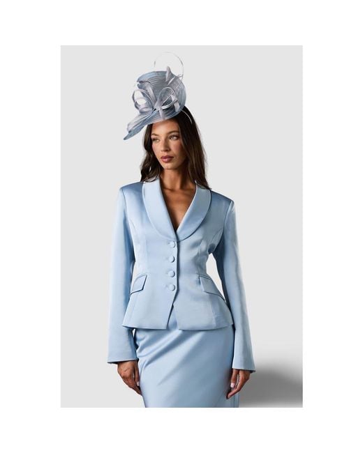 Coast Blue Satin Lapel Waisted Jacket