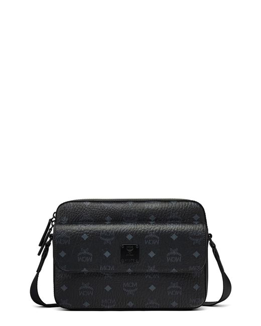 MCM Medium Aren Coated Canvas Crossbody Bag in Black for Men Lyst