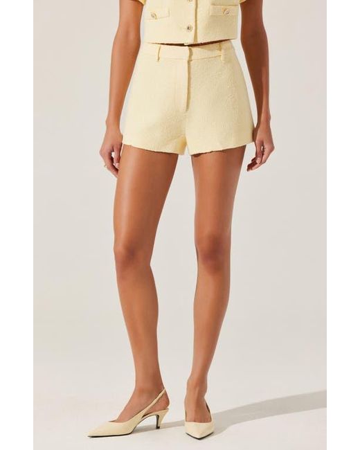 Astr White Eaton Tweed Shorts