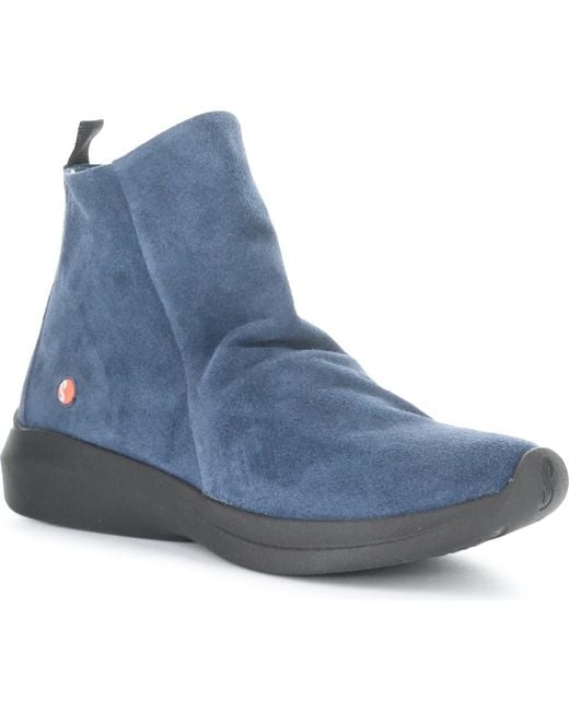 Softinos Blue Gujy Platform Wedge Bootie