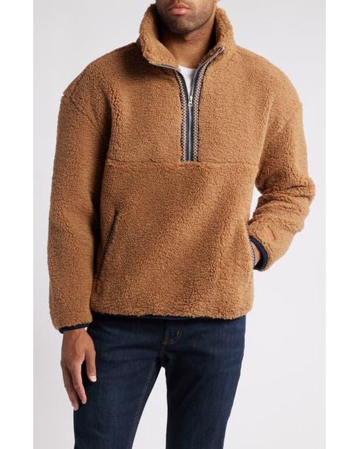 Ugg Brown Uggbraid Half Zip Fleece Pullover for men