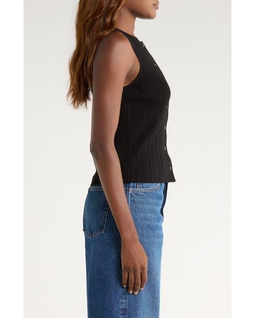 PAIGE Blue Leira Button Front Sweater Tank