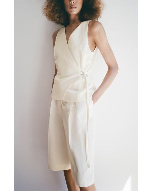 Mango White Wrap Jumpsuit