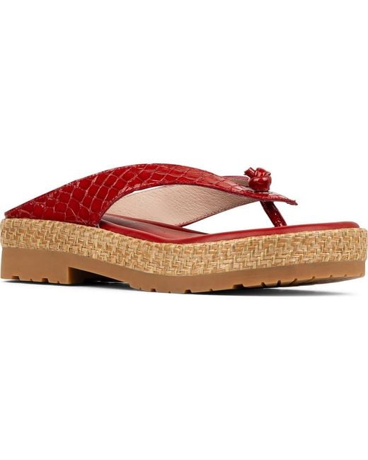 Donald J Pliner Women's Red Seena Platform Wedge Flip Flop