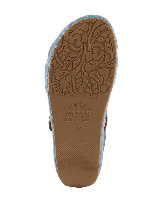 Spring Step Blue Cuddlecake Platform Wedge Slide Sandal