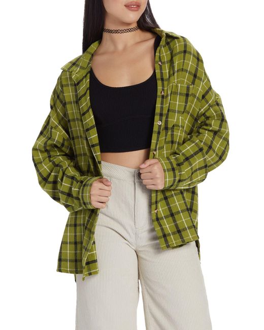 Roxy Green X Chloe Kim Check Cotton Flannel Shirt