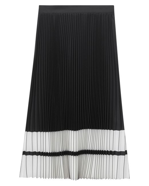 Reiss Black Marie Colorblock Pleated Midi Skirt