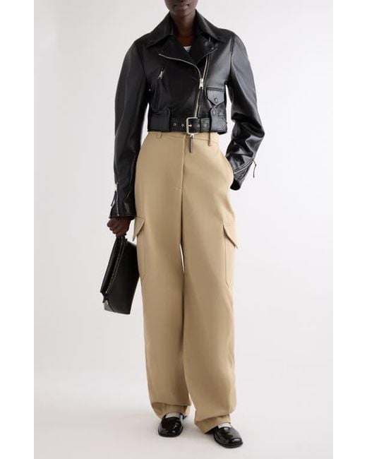 Givenchy Black Cocoon Crop Leather Biker Jacket