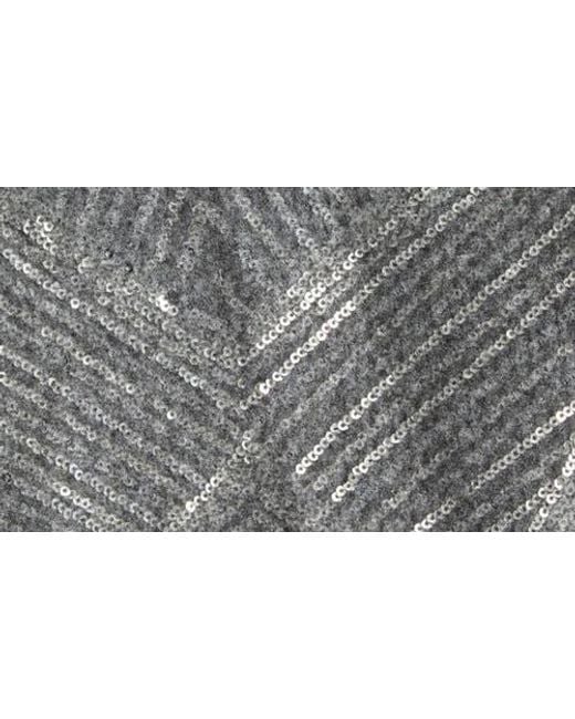 St. John Gray Sequin Chevron Embellished Jacket