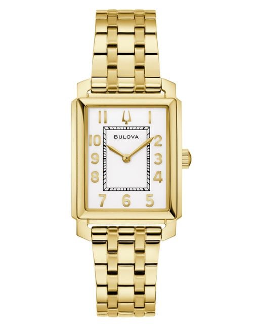 Bulova Metallic Sutton Rectangular Bracelet Watch, 25Mm X 37Mm