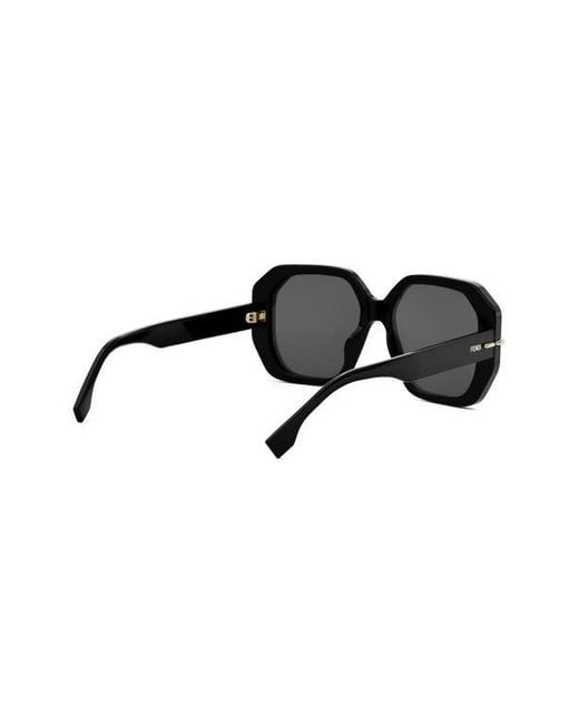 Fendi Black Selleria Square Sunglasses