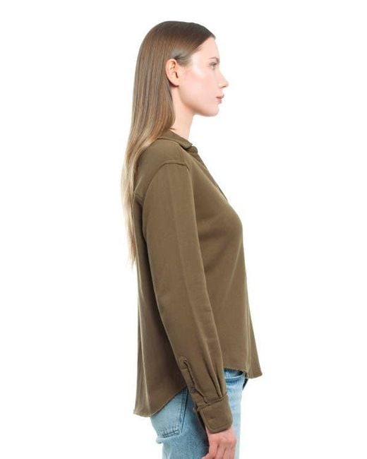 Wilt Green Button Front Sweatshirt