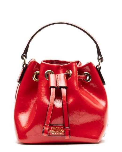 Frances Valentine Red Minnie Leather Bucket Bag