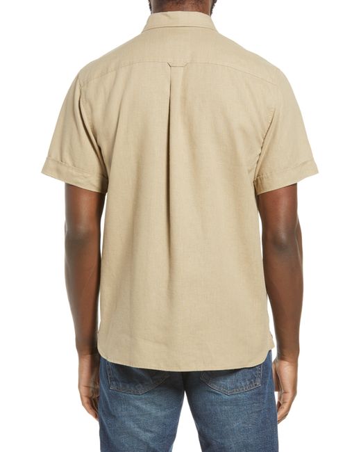 Fjallraven Natural Ovik Travel Short Sleeve Button-up Shirt for men