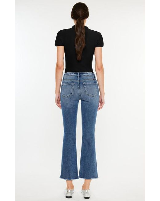 Kancan Blue Honey Essentials High Rise Cropped Bootcut Jeans