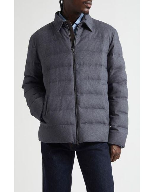 Herno Purple Cashmere & Silk Down Puffer Jacket for men