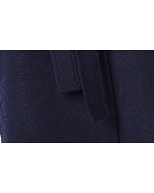 Bernardo Blue Belted Wool Blend Longline Coat