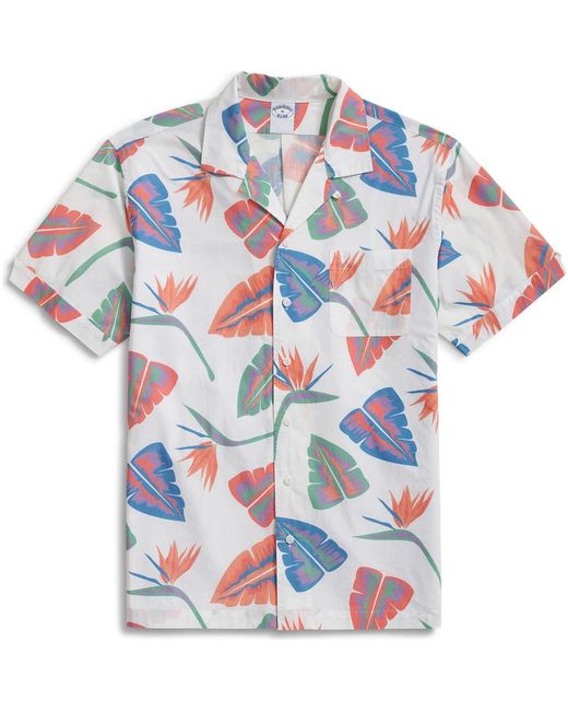 Brooks Brothers Blue Floral Camp Shirt for men
