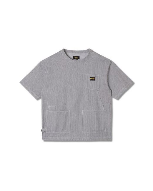 Stan Ray Gray Pinstripe Cotton Utility T-Shirt for men