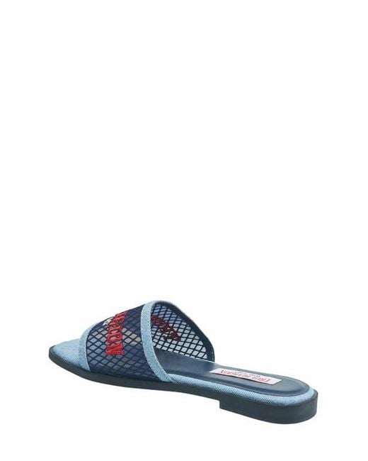 True Religion Blue Brat Mesh Slip On Sandal