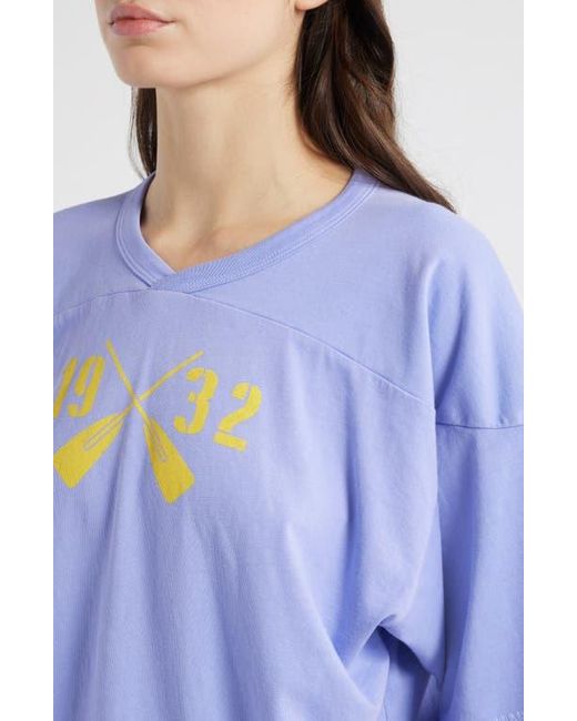 Daydreamer Purple 1932 Rowing V-Neck Cotton Graphic T-Shirt