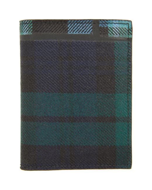 Comme des Garçons Blue Patchwork Tartan Bifold Wallet