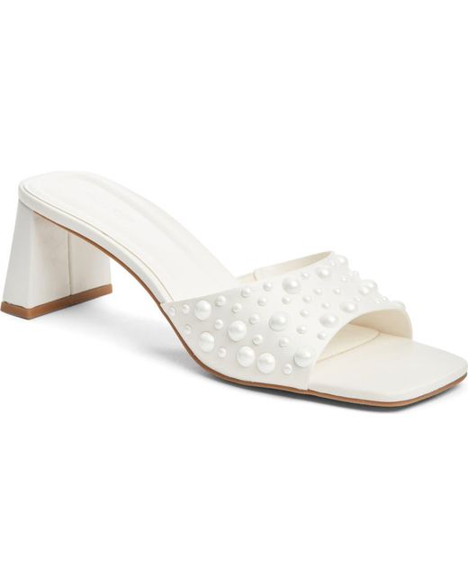 Open Edit White Jaydin Slide Sandal