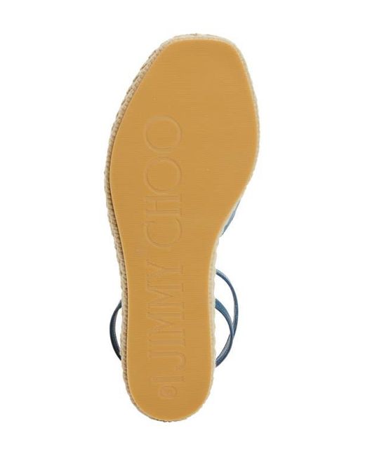 Jimmy Choo Blue Aella Espadrille Wedge Sandal