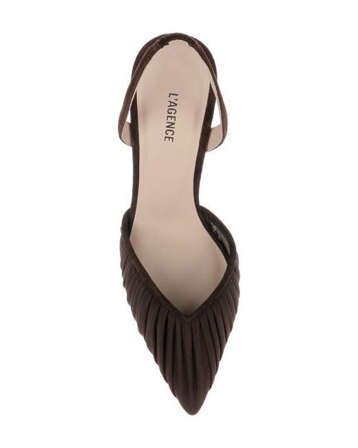 L'Agence Brown Bowery Pointed Toe Slingback Pump