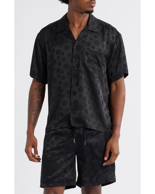 Honor The Gift Black Tonal Dot Camp Shirt for men