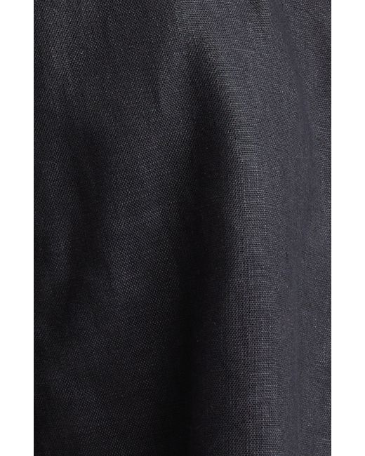 Zimmermann Black Halliday Floral Belted Linen Shorts