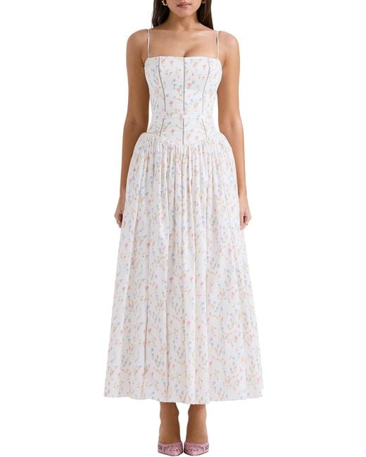 House Of Cb White Ysabella Floral Maxi Sundress