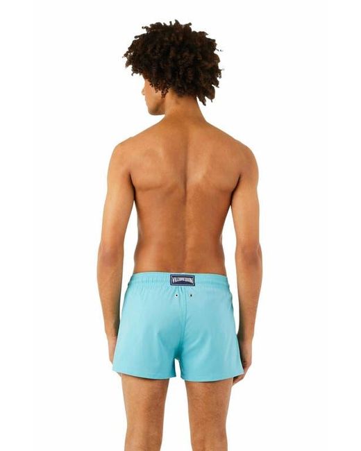 Vilebrequin Blue Fitted Stretch Swim Trunks for men