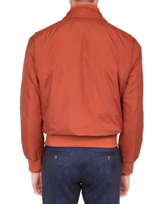 Brooklyn Brigade Red Solid Water Repellent Bomber Jacket for men
