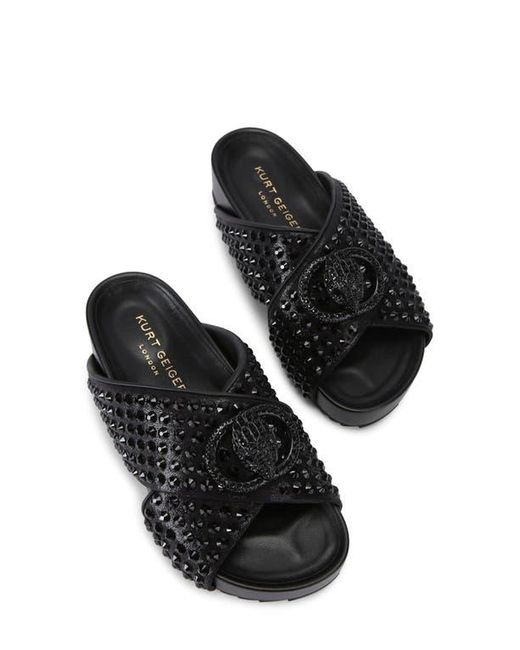 Kurt Geiger Black Chelsea Cross Strap Flatform Sandal