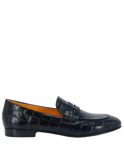 Madison Maison Blue Flat Croc Embossed Loafer