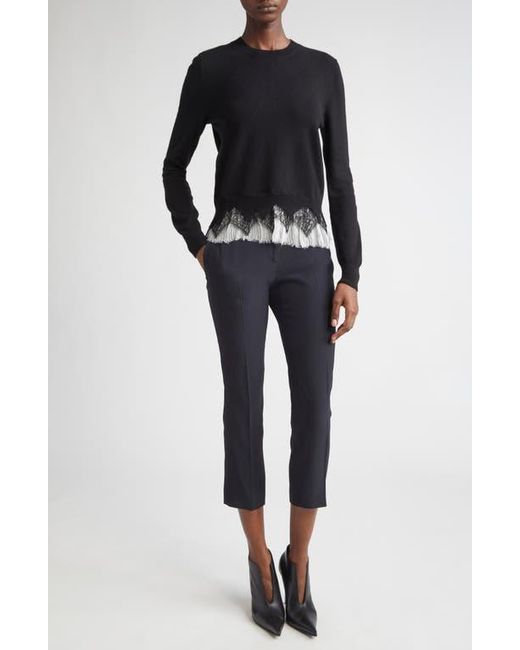 Alexander McQueen Black Cobweb Lace Wool & Cashmere Sweater