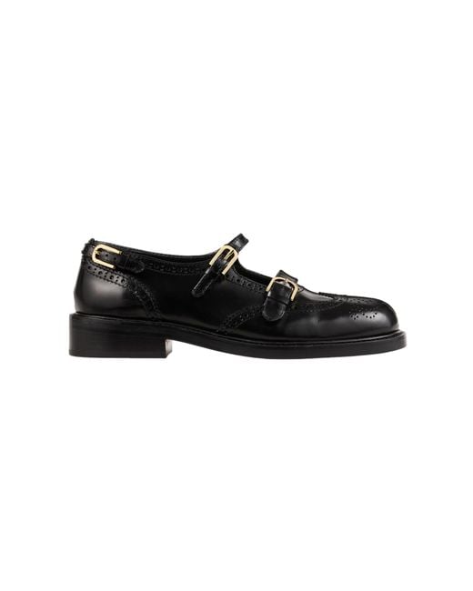 Sandro Black Multi-Buckle Mary Jane Loafers