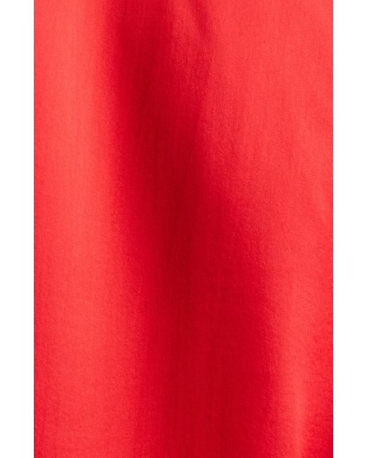Acne Red Tido Long Sleeve Silk Charmeuse Crop Top
